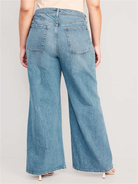 Extra High Waisted A Line Wide Leg Jeans Old Navy