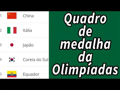 Tabela De Medalhas Veja O Quadro De Medalhas Do Brasil Nas Olimpiadas