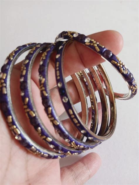 Vintage Stackable Indian Bangles, Women's Fashion, Jewelry & Organizers ...