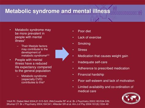 Ppt Body And Mind Metabolic Syndrome And Mental Health Powerpoint