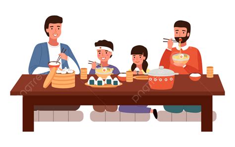 Gambar Ruang Makan Dalam Ilustrasi Vektor Gaya Oriental Vektor