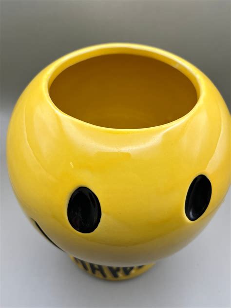 Vintage Mccoy Usa Pottery Smiley Face Cookie Jar Planter And Mug Have A Happy Day Etsy