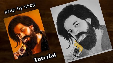 How To Draw Kgf Chapter 2 Yash Step By Step Shading Tutorial For