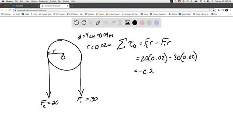 Solved What Is The Net Torque About The Axle On The Pulley In Figure