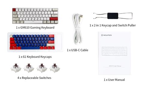 NEWMEN GM Wireless Mechanical Keyboard USB C Wired Bluetooth RGB Backlit Compact Hot