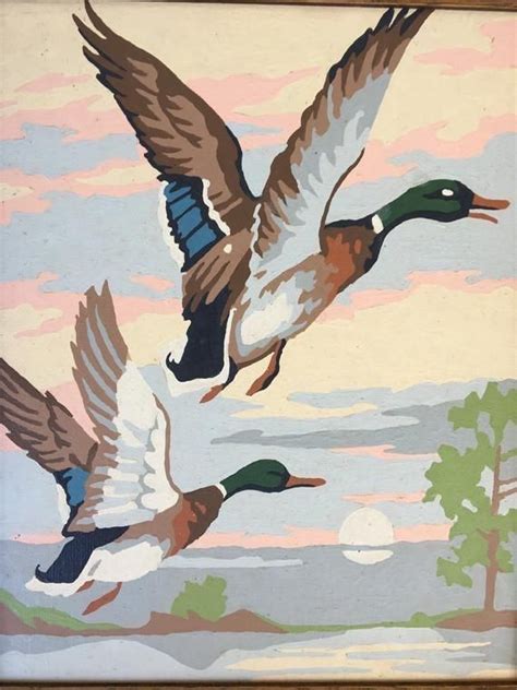 Ducks in Flight Painting