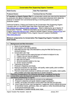 Fillable Online Nrcs Usda Cap Plan Criteria Checklisttransition To