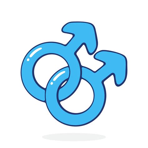 Gay Gender Symbol Man Orientation Part Of Lgbt Community Vector Illustration Hand Drawn