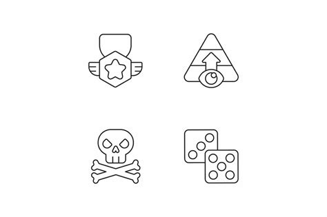 Videogame menu linear icons set – MasterBundles