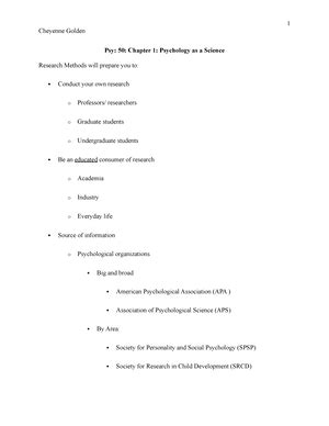 PSY 50 Chapter 3 Study Guide Study Guide Chapter 3 1 PSY 50