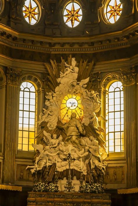 View Of The Interior Of The Naples Cathedral With A Dove Depicting The