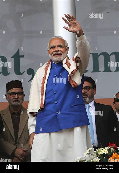 Indian Prime Minister Narendra Modi Waves Hi Res Stock Photography And