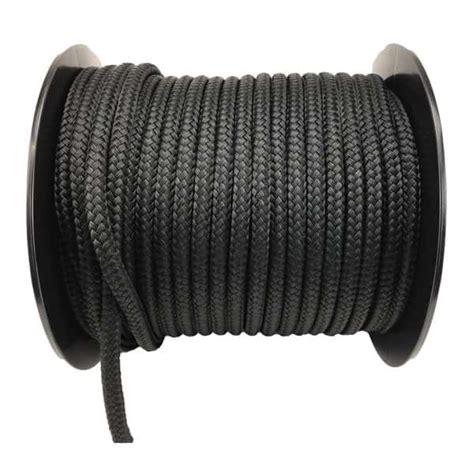 6mm Black Double Braid Polyester Rope 100 Metre Reel RopeServices UK