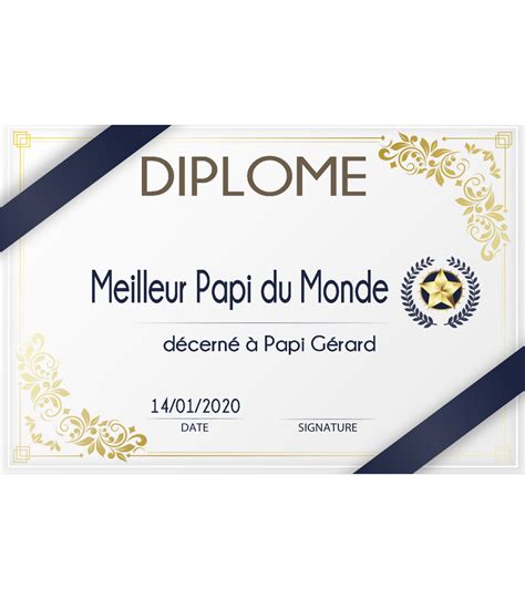 Agent cathédrale Non autorisé diplome du meilleur papy a imprimer Hymne