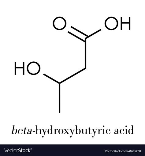 Beta-hydroxybutyric acid beta-hydroxybutyrate Vector Image