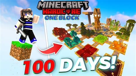 I Survived 100 Days In One Block Hardcore Minecraft Hindi YouTube