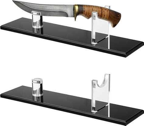 2 Pcs Acrylic Knife Display Stand Fixed Blade Knife