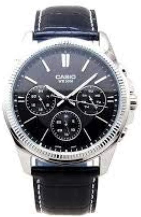 Casio Men S Watch Mtp L Avdf Silver Dial Black Band Buy Online