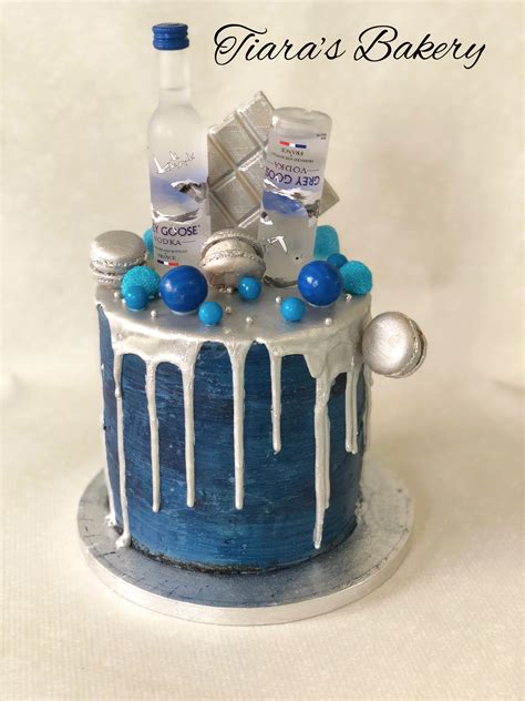 Grey goose cake, Grey Goose, blue drip cake, ue dripcake, silver drip cake, silver dripcake ...