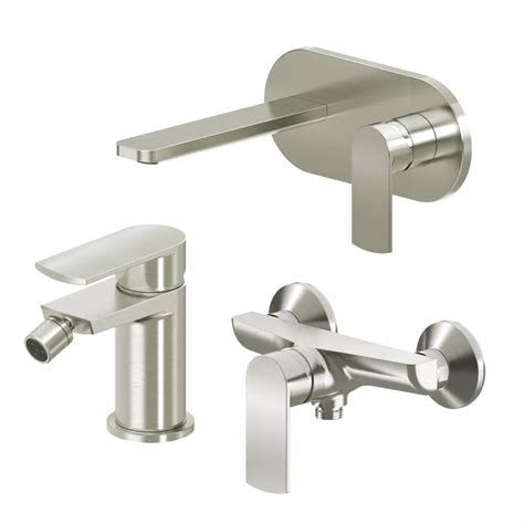 Set Miscelatore Lavabo A Muro Canna Cm Con Piastra E Bidet Con