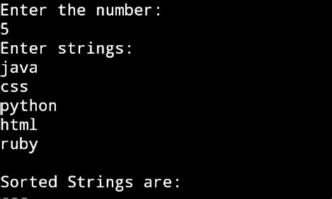 Codeforhunger Learn Coding Easily C Program To Print Strings In Ascending Order