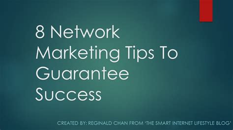 Network Marketing Tips 8 Tips To Guarantee Success Youtube