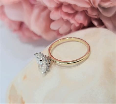 2 50 Carat Cvd Lab Grown Cushion Cut Engagement Ring With Etsy