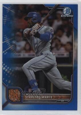 Bowman Chrome Blue Refractor Starling Marte Ebay