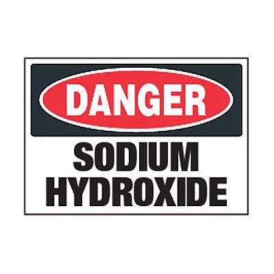 Chemical Safety Labels Danger Sodium Hydroxide Emedco