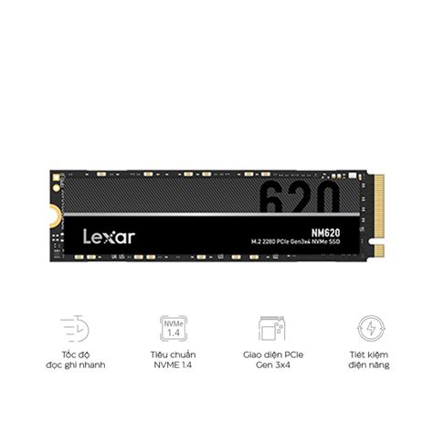 Ổ cứng SSD Lexar NM620 256GB M 2 2280 PCIe 3 0x4 Đoc 3000MB s Ghi