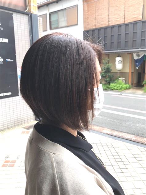 髪型・大人前下がりボブ 40代50代60代京都四条烏丸大人のヘアデザインに特化美容師ヘアスタイル人気ランキング京都ショート第1位獲得ヤス