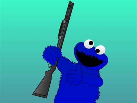 Cookie monster has a gun. by applecore777 on Newgrounds