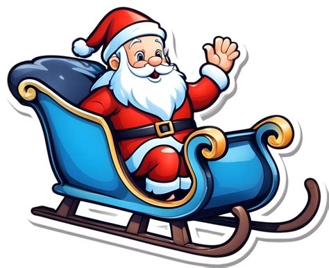 Santa Claus Riding On A Sleigh Cartoon Clipart Ai Generativechristmas