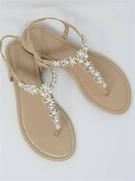 Ivory Wedding Sandals With Pearls And Crystals Ivory Bridal Etsy