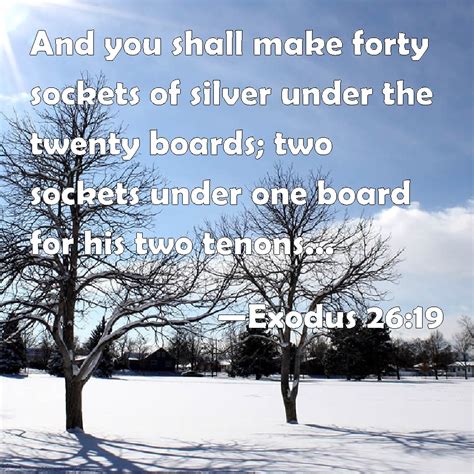 Exodus 26 19 And You Shall Make Forty Sockets Of Silver Under The