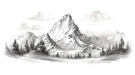 Premium AI Image | Hand drawn mountain in sketch style isolated on white background vector ...