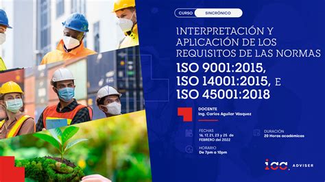 Curso InterpretaciÓn Y AplicaciÓn De Los Requisitos De Las Normas Iso 90012015 Iso 140012015