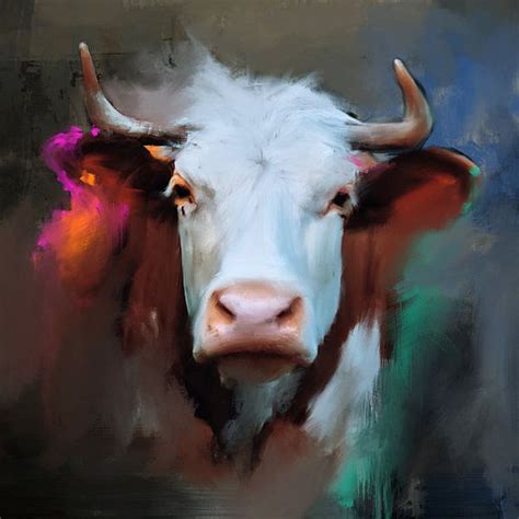 Gemälde einer Kuh Sammlung The Cow von MadameRuiz auf ArtFrame