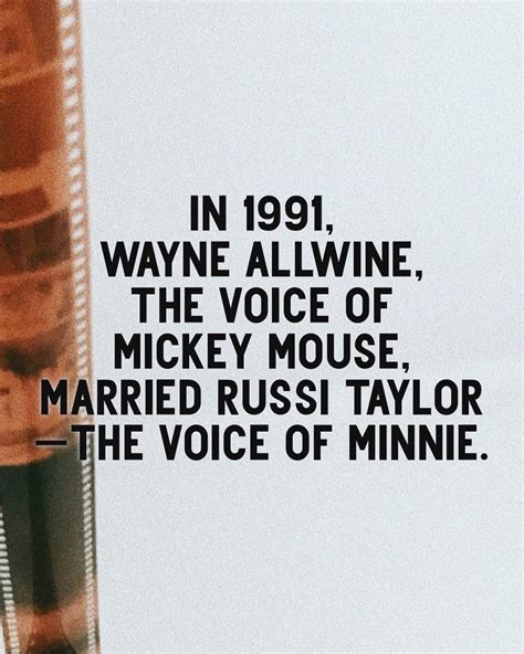 Truly the Facts on Instagram: “In 1991, Wayne Allwine, the voice of Mickey Mouse, married Russi ...