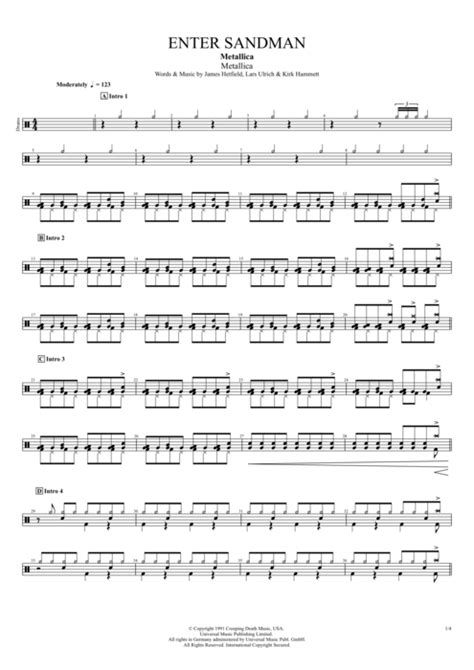 Enter Sandman Tab By Metallica Guitar Pro Full Score Mysongbook