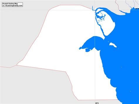 Kuwait Outline Map - A Learning Family