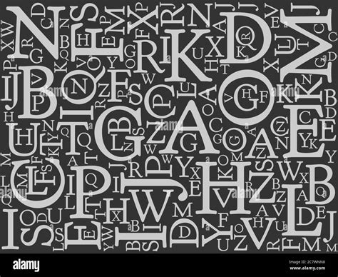 Background Mosaic Of Light Latin Alphabet Letters In Various Sizes On