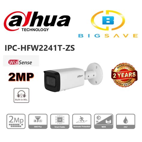 DAHUA 2MP HFW2241T ZS IR VARI FOCAL BULLET WIZSENSE NETWORK CAMERA