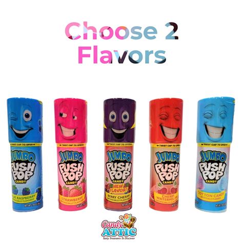 2 Jumbo Push Pop Suckers X2 Jumbo Push Pop Candy Push Pop Sucker Choose