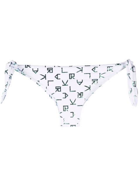 Karl Lagerfeld Iridescent Logo Bikini Bottoms Farfetch