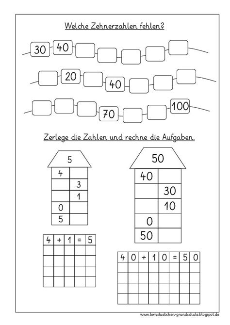 rund um das Rechnen mit Zehnerzahlen pdf Lernstübchen