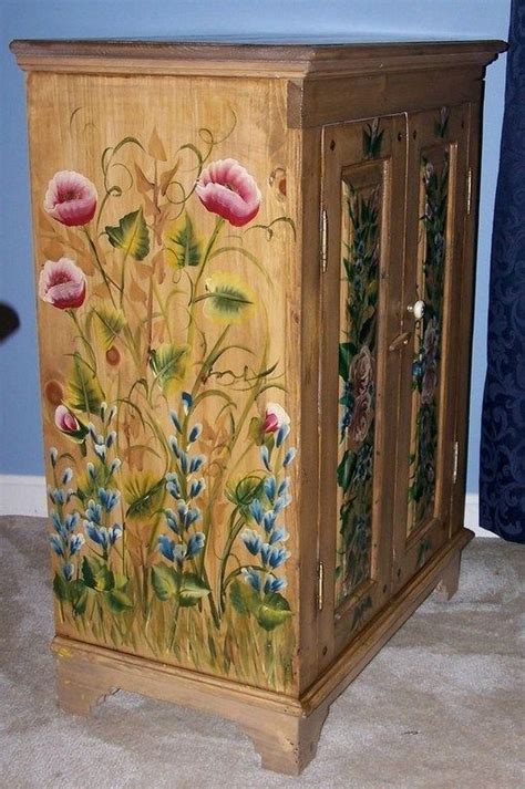 Floral Painted Dresser Repainting Furniture Hand Painted