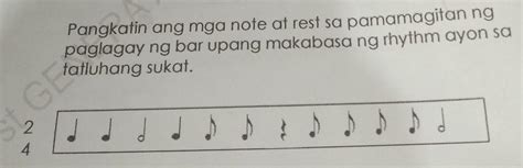 Pangkatin Ang Mga Note At Rest Sa Pamamagitan Ng Paglagay Ng Bar Upang