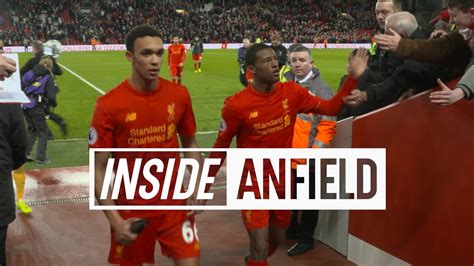 Inside Anfield Liverpool 3 1 Arsenal TUNNEL CAM AND GOALS YouTube