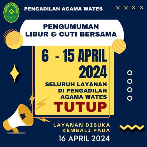 Pengumuman Libur And Cuti Bersama Hari Raya Idul Fitri 1445 H